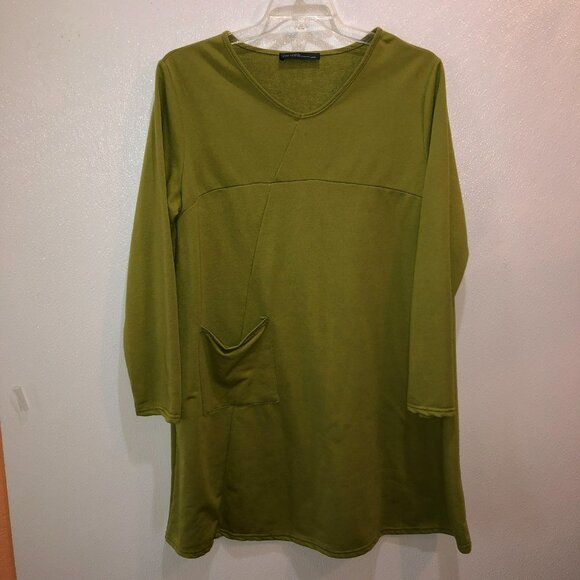 Zanzea Womens Size XXXL Green Long Sleeve Casual Knee Length Swing Dress - Picture 3 of 7